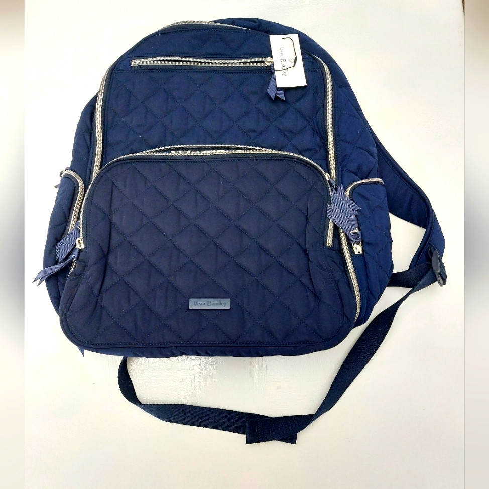 Vera Bradley Performance Twill Commuter Backpack Classic Navy Nwt